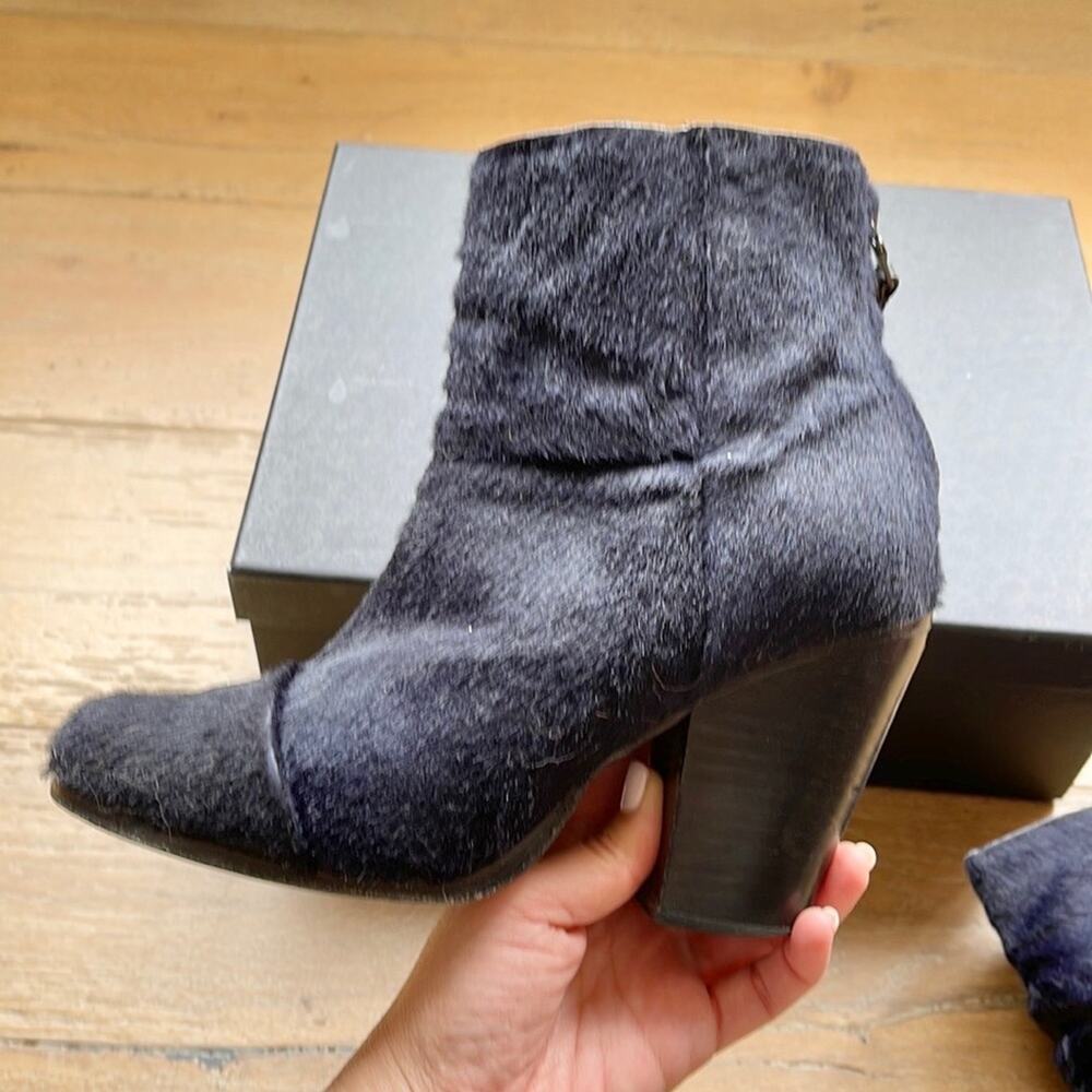 Rag & Bone Newbury Haircalf Ankle Boots Navy Black Size 38 / 8 - Picture 3 of 9